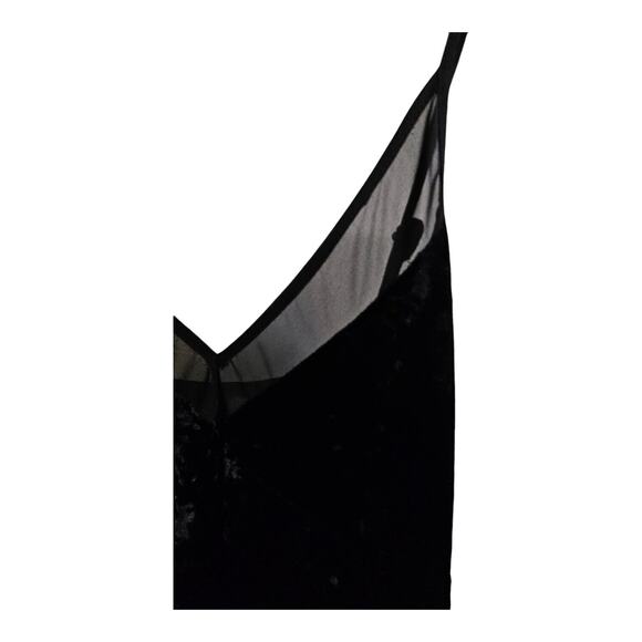 Xhilaration Slip Dress Size XS Black Velvet Mini Spaghetti Straps Adjustable - Picture 4 of 7